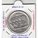 BELGIO 100 Franchi Argento 1948 KM # 139.1 4 Re del Belgio